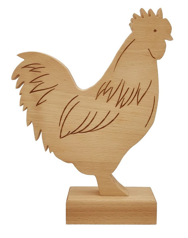 ERST-HOLZ Dekoobjekt Holzhuhn Hahn auch als Set Osterdeko Buche Massiv von ERST-HOLZ