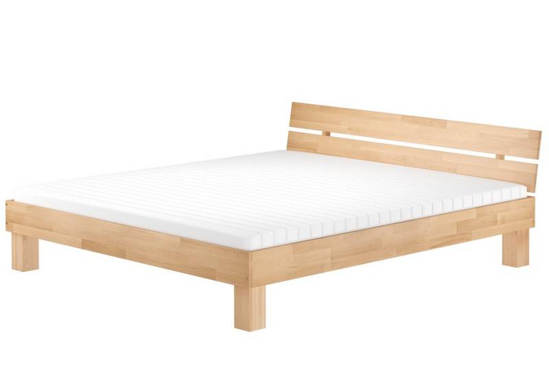 ERST-HOLZ Einzelbett Doppelbett Buche Massiv Geölt Überlang 180 x 220 mit Rollrost Matratze, Buchegeölt von ERST-HOLZ
