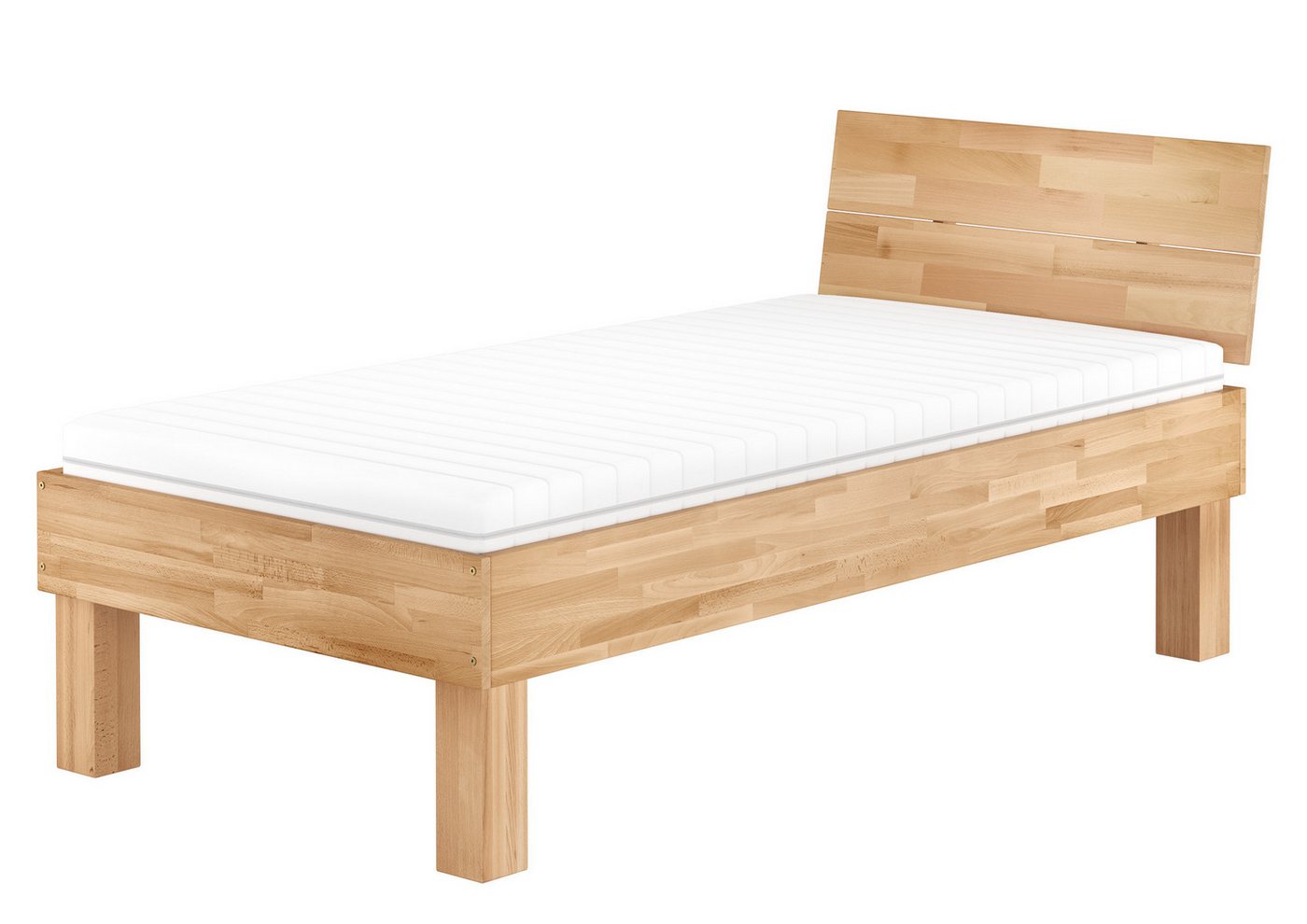 ERST-HOLZ Einzelbett Extra Stabiles Seniorenbett 100 x 220 cm Einzelbett in Überlänge, Buchefarblos lackiert ERST-HOLZ Einzelbett Extra Stabiles Seniorenbett 100 x 220 cm Einzelbett in Überlänge, Buchefarblos lackiert von ERST-HOLZ