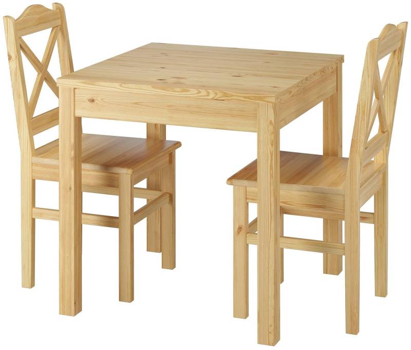 ERST-HOLZ Essgruppe Gemütliches Tisch-& Stuhlset Kiefer Massiv Esszimmermöbel von ERST-HOLZ