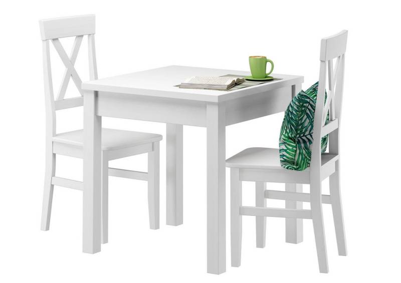 ERST-HOLZ Essgruppe Stilvolle Kleine Essgruppe Tisch 2 Stühle Kiefer Massivholz Waschweiß ERST-HOLZ Essgruppe Stilvolle Kleine Essgruppe Tisch 2 Stühle Kiefer Massivholz Waschweiß von ERST-HOLZ