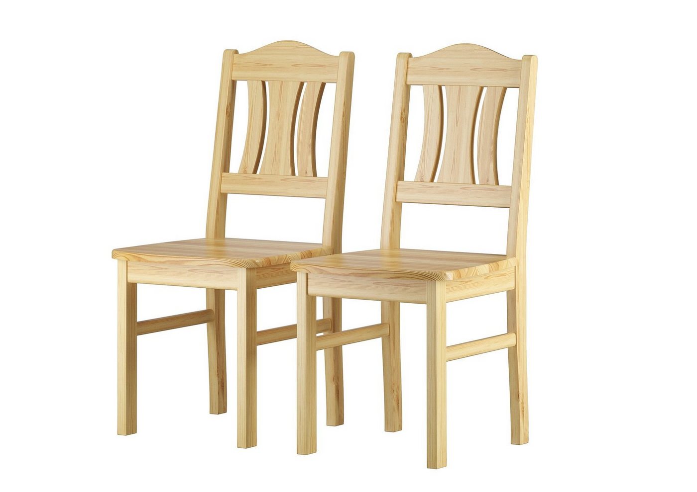 ERST-HOLZ Esszimmerstuhl Küchenstuhl robust Massivholzstuhl Kiefer Doppelpack oder Einzelstuhl von ERST-HOLZ