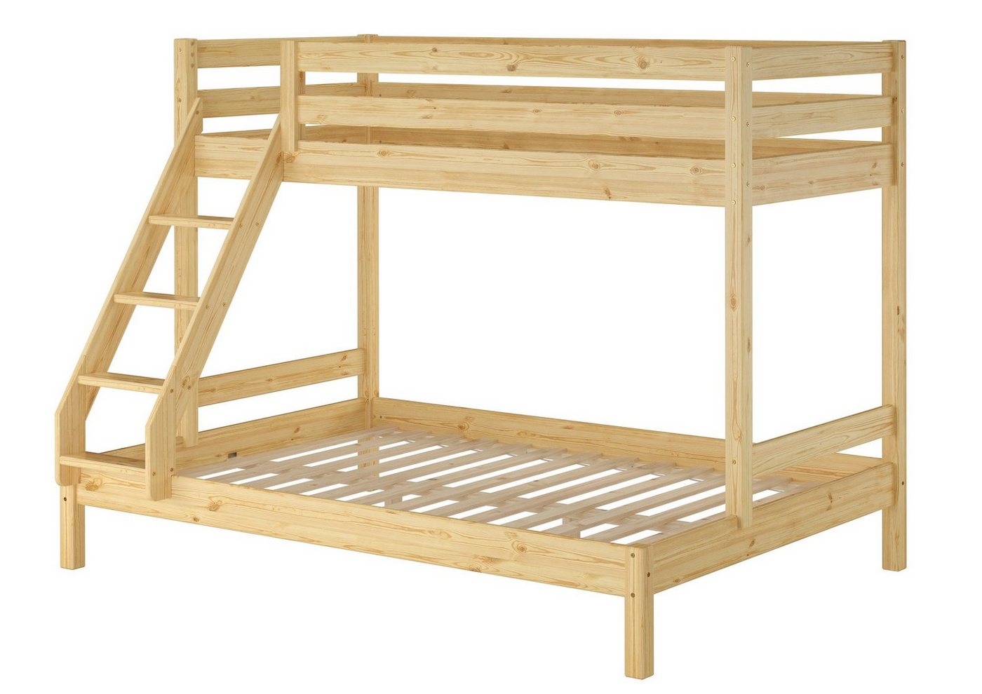 ERST-HOLZ Etagenbett Doppel-Etagenbett 90 x 200 cm und 140 x 200 cm Erwachsene Kiefer Natur von ERST-HOLZ