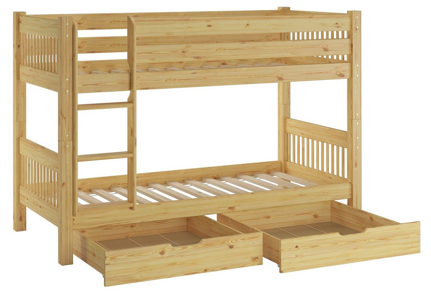 ERST-HOLZ Etagenbett Etagenbett 90x200 Kiefer massiv für Kinder von ERST-HOLZ