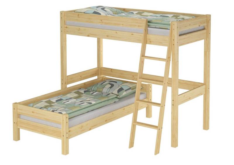 ERST-HOLZ Etagenbett Hochbett Stockbett + Einzelbett 90x200 Kinderbett Kiefer massiv von ERST-HOLZ