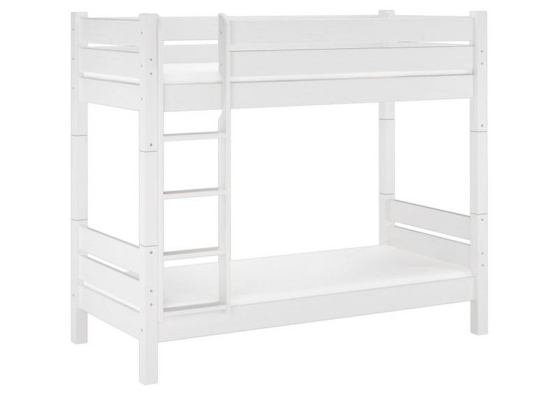 ERST-HOLZ Etagenbett Stockbett Weiß Stabil 90 x 200 Rollrost Matratze von ERST-HOLZ