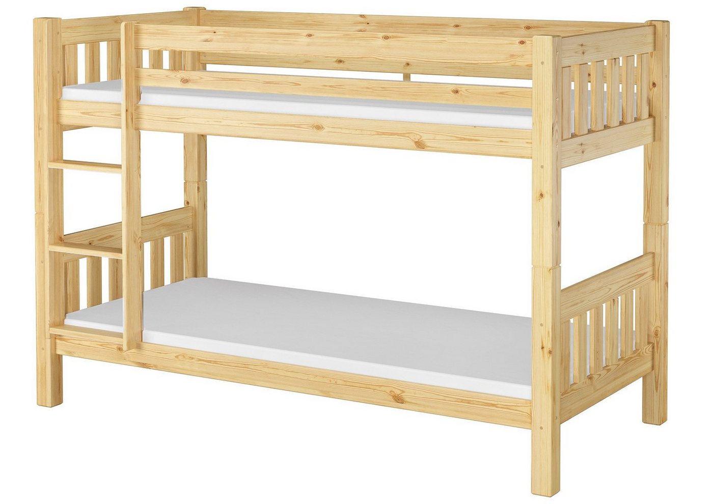 ERST-HOLZ Etagenbett Kinderetagenbett Stockbett 90 x 200 aus Kiefer + Matratzen von ERST-HOLZ