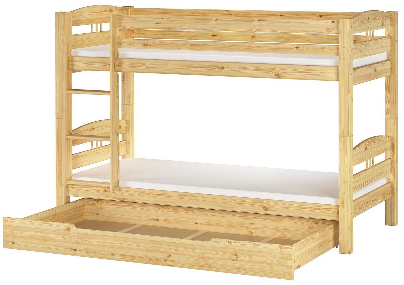 ERST-HOLZ Etagenbett Kinderetagenbett 90 x 200 Kiefer Massiv Stockbett Hochbett Teilbar von ERST-HOLZ