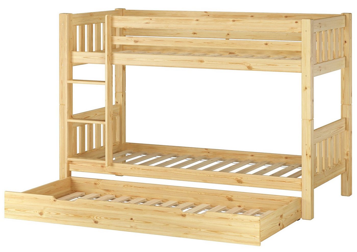 ERST-HOLZ Etagenbett Kinderetagenbett aus Kiefer 3 Rollroste verstaubares Zusatzbett ERST-HOLZ Etagenbett Kinderetagenbett aus Kiefer 3 Rollroste verstaubares Zusatzbett von ERST-HOLZ