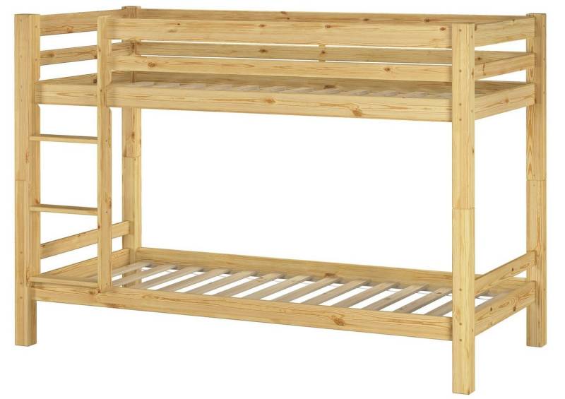 ERST-HOLZ Etagenbett Kinderetagenbett 90 x 200 Kiefer in Natur 2 Rollroste von ERST-HOLZ