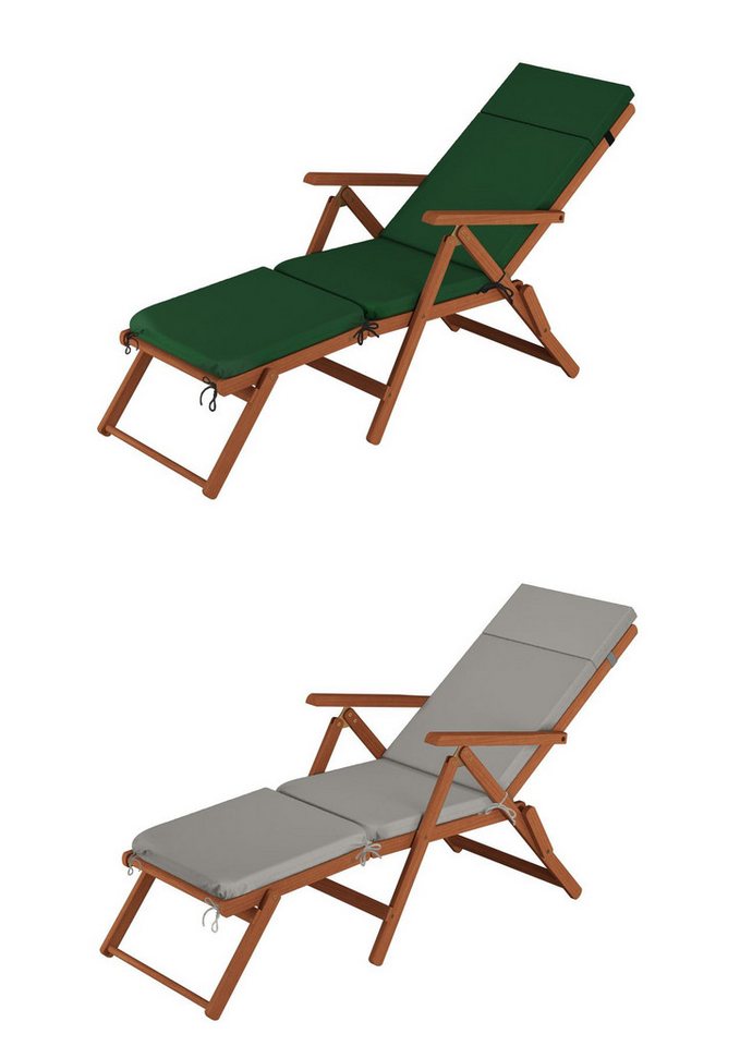 ERST-HOLZ Gartenliege Deckchair, Balkonstuhl, klassische Balkonliege mit wählbarem Zubehör von ERST-HOLZ