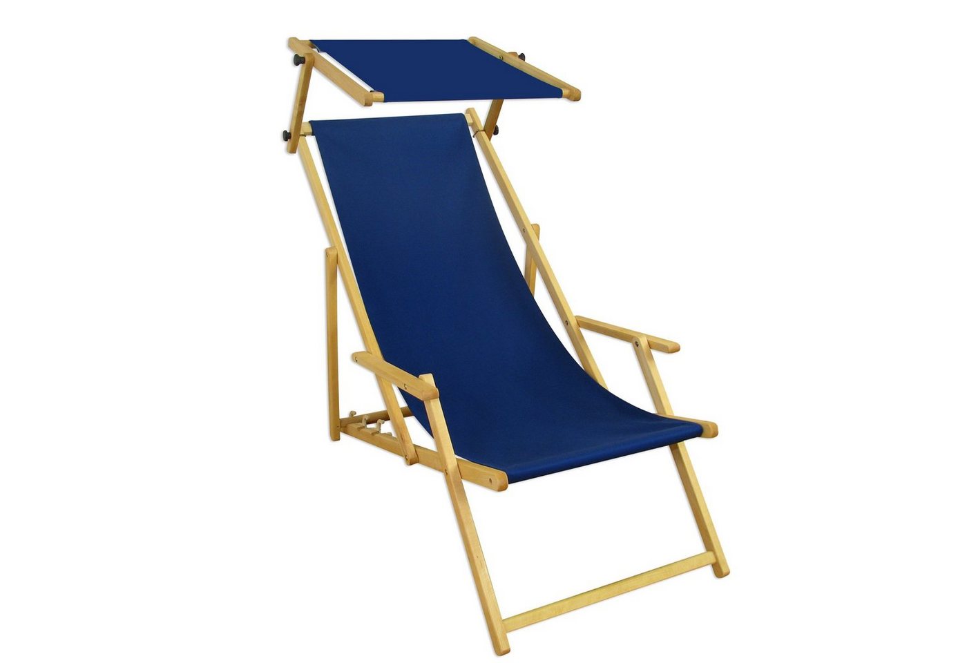 ERST-HOLZ Gartenliege Holz-Liegestuhl Strand-Liege Holzstuhl Stofffarbe Blau ERST-HOLZ Gartenliege Holz-Liegestuhl Strand-Liege Holzstuhl Stofffarbe Blau von ERST-HOLZ