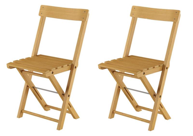 ERST-HOLZ Gartenliege Zwei Holzstühle optional mit Tisch, Garten Set klappbar aus Buche von ERST-HOLZ