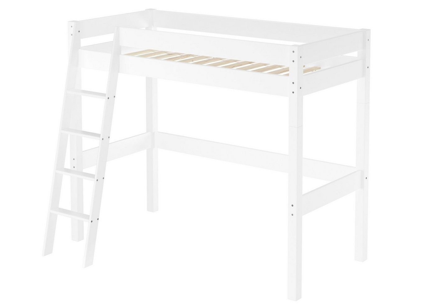 ERST-HOLZ Hochbett Hochbett für Kinder 90x200 Stockbett Hochbett Kiefer weiß Kieferwaschweiß von ERST-HOLZ