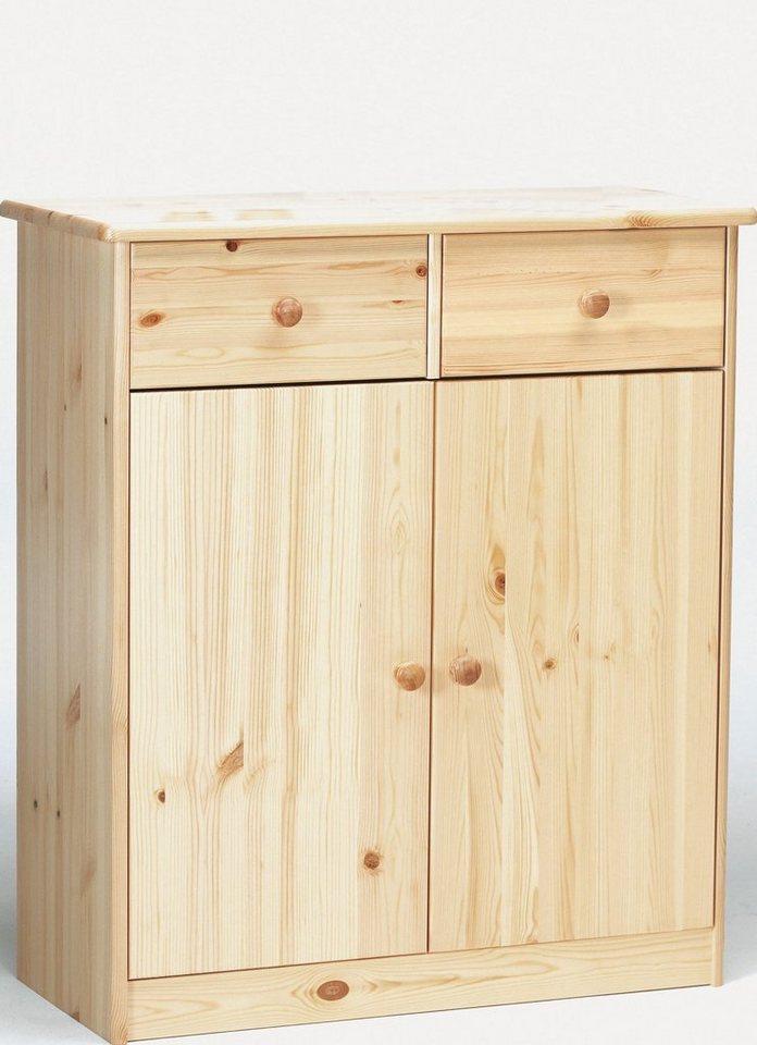 ERST-HOLZ Kommode Kommode Sideboard Anrichte Kiefer massiv 2 Türen 2 Schubladen, 90.50-27 - Kommode Kiefer natur-Zwei Schubladen-Zwei Türen von ERST-HOLZ