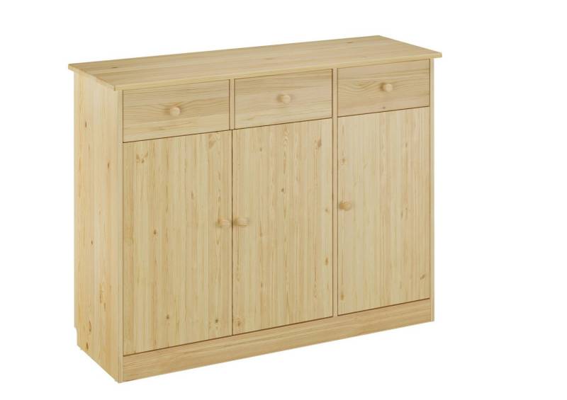 ERST-HOLZ Kommode Highboard Kommode Anrichte Kiefer Sideboard 3 Schubladen 3 Türen, 90.50-25 - Kommode Kiefer natur-Drei Schubladen-Drei Türen von ERST-HOLZ