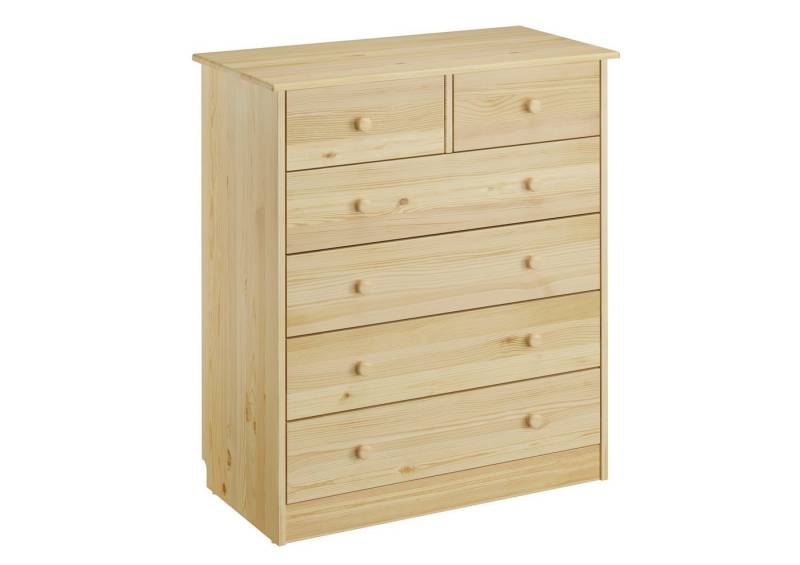 ERST-HOLZ Kommode Kommode Sideboard Anrichte Kiefer Massiv 2 + 4 Schubladen, 90.50-13 - Kommode Kiefer-6 Schubladen von ERST-HOLZ
