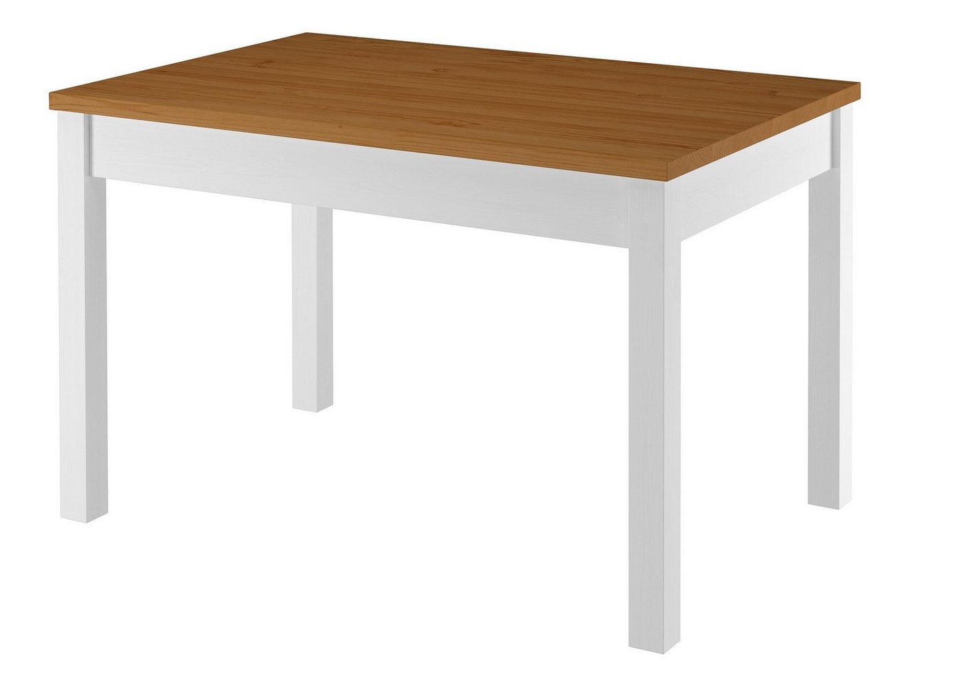 ERST-HOLZ Küchentisch Tisch 80x120 Esstisch Tischplatte Eichefarben weiße Beine Massivholz von ERST-HOLZ