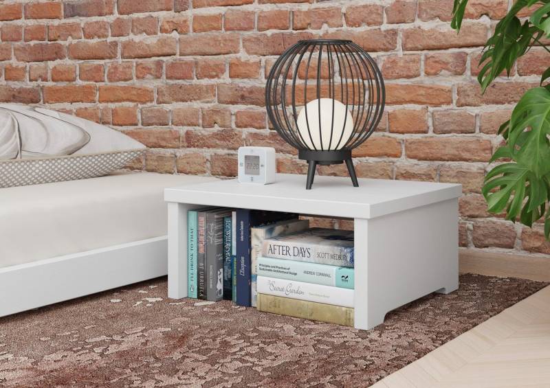 ERST-HOLZ Nachtkommode Stabile Bettkommode ohne Schublade Kiefer Massiv Weiß, 90.20-K15W - Nachttisch Kiefer weiß lackiert- ohne Schublade von ERST-HOLZ