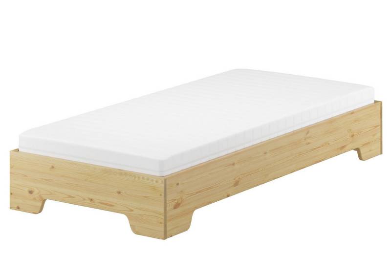 ERST-HOLZ Bett Funktionsbett Bettrahmen Gästebett Kiefer Massivholz 100 x 190, Kieferfarblos lackiert von ERST-HOLZ