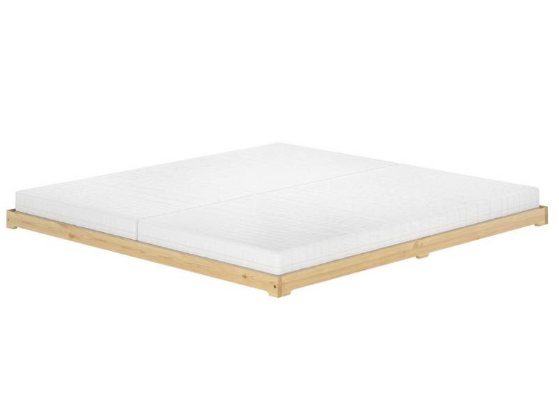 ERST-HOLZ Bett Futonbett Bodenbett Niedriges Ehebett 200 x 200 Kiefer Massiv, Fichtegeölt von ERST-HOLZ