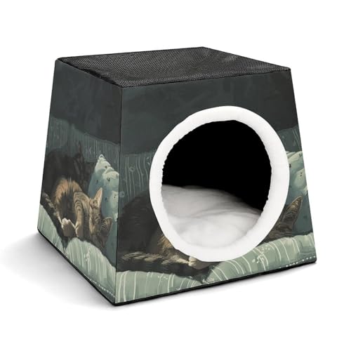 Katze liegend auf dem Sofa Haustierhütte Komfortables Nest für Haustiere Weltraumkapsel Warm Weich Indoor Pet Shelter Space Pet House for Indoor Cats Small Dogs and Medium Animal von ERSTSNCK