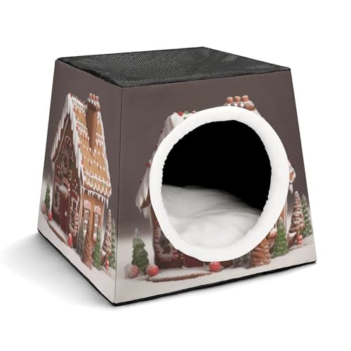 Lebkuchenhaus Haustierhütte Komfortables Nest für Haustiere Weltraumkapsel Warm Weich Indoor Pet Shelter Space Pet House for Indoor Cats Small Dogs and Medium Animal von ERSTSNCK