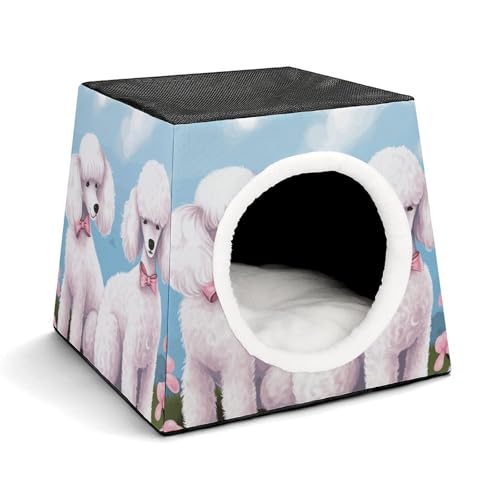 Pudel Hunde Haustierhütte Komfortables Nest für Haustiere Weltraumkapsel Warm Weich Indoor Pet Shelter Space Pet House for Indoor Cats Small Dogs and Medium Animal von ERSTSNCK