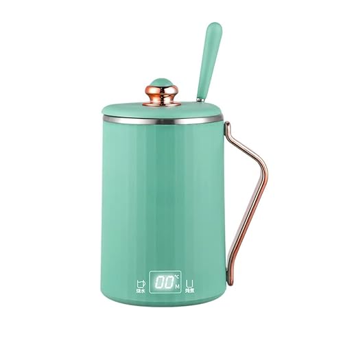 Mini Wasserkocher 0.45L Kleiner Reisewasserkocher Tragbarer Elektrischer Wasserkocher mit Temperatureinstellung 45°C-100°C,Warmhaltefunktion, Teekocher aus Edelstahl für Unterwegs, Camping (Green) von ERSTUME