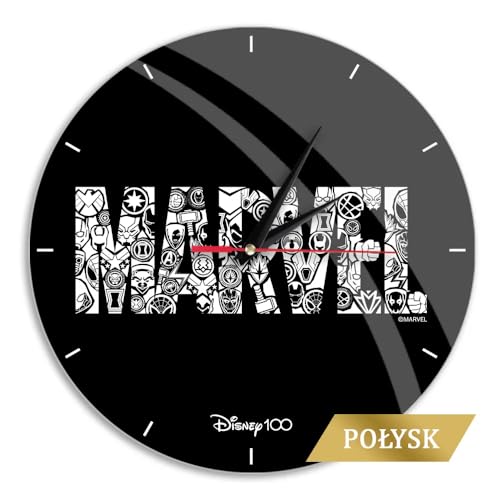 ERT GROUP Original und offiziell Lizenziertes Marvel Wanduhr Glänzend Marvel 013 Rot Leise, Einzigartiges Design, Lackierte Metallzeiger, 30,5 cm (12") von ERT GROUP