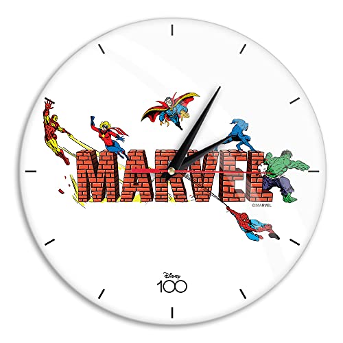 ERT GROUP Original und offiziell Lizenziertes Marvel Wanduhr Glänzend Marvel 016 Rot Leise, Einzigartiges Design, Lackierte Metallzeiger, 30,5 cm (12") von ERT GROUP