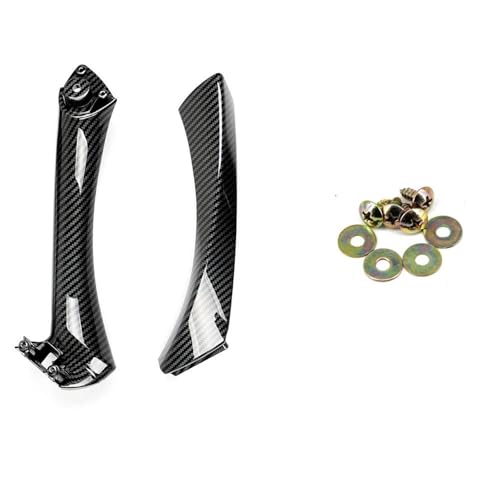 ERUEUBGRM Für E90 E91 316I 318D 318I 320d 320i 320si 323i 325d Auto Türinnengriff Pull Trim Cover 51417230850 51419150335 51419150340 Türinnengriffe(Carbon Fiber-S-Left) von ERUEUBGRM