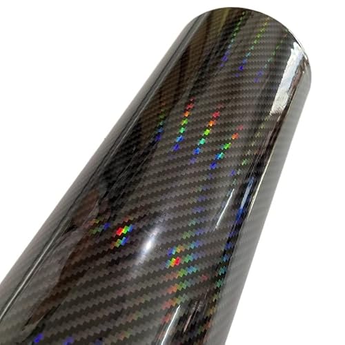 Kohlenstofffaser-Platten Kunststoff Verpackung Eth Carbon Fiber Vinyl Car Wrap Film Self Adhesive Multicolor Multiple Sizes(Black,30cm x 152cm) von ERVDKXCOI
