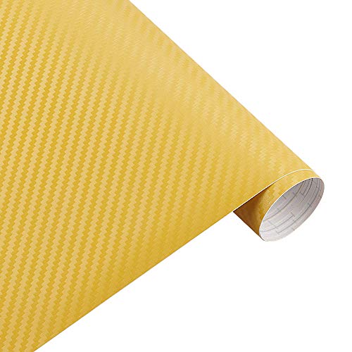 Kohlenstofffaser-Platten Kunststoff Verpackung Eth Multicolor Carbon Fiber Vinyl Wrap 35cmx200cm For Car And Motorcycle Stickers Decals(Giallo) von ERVDKXCOI