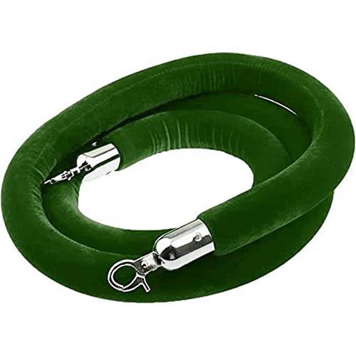 Massenkontrolle Barrieren Schlangen an Seilen, Absperrseil aus Samt, grünes Absperrseil zur Kontrolle von Menschenmengen for Absperrpfosten, Warteschlangenstangen mit versilberten Haken(B,3ft/90cm) von ERVDKXCOI
