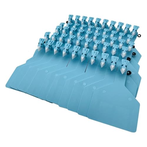 Nummern der Tiere Ohrmarke, Pack Of 50 Or 100 Pieces 7.7x11cm Cattle Ear Tag For Livestock Identification Multicolor(Blu,50pcs) von ERVDKXCOI