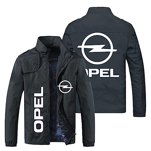 ERWAAD Bomberjacken Für Männer Für Opel Druck Winddichter Stehkragen Winter Bombermantel Lässig Herbst Zip Up Fliegende Jacke Warme Lange Ärmel Baseball-Mäntel Mit Mit Taschen-Dark Blue||4XL von ERWAAD