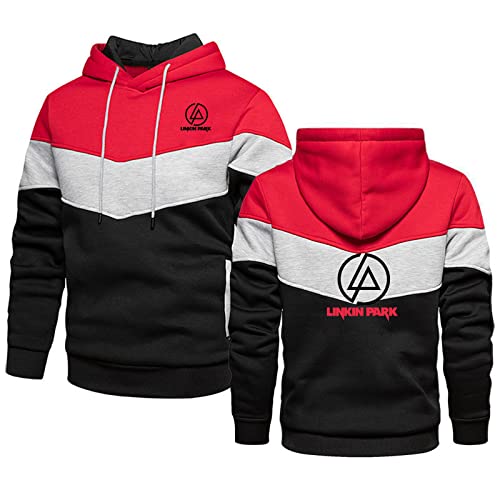 ERWAAD Herren Kapuzenpullover Sweatshirts für Linkin Park 3D Druck Lässiger Patchwork-Kapuzenpullover Warmes Kapuzentop Leichter Kapuzenpulli in Kontrastfarbe mit Kapuze und Taschen-Red||5XL ERWAAD Herren Kapuzenpullover Sweatshirts für Linkin Park 3D Druck Lässiger Patchwork-Kapuzenpullover Warmes Kapuzentop Leichter Kapuzenpulli in Kontrastfarbe mit Kapuze und Taschen-Red||5XL von ERWAAD