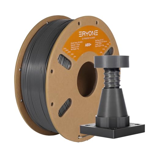 ERYONE ABS Plus Filament 1,75 mm +/- 0,03 mm, ABS Pro ABS+ 3D-Druckerfilament für die meisten FDM 3D-Drucker, 1 kg/Spule, Grau von ERYONE