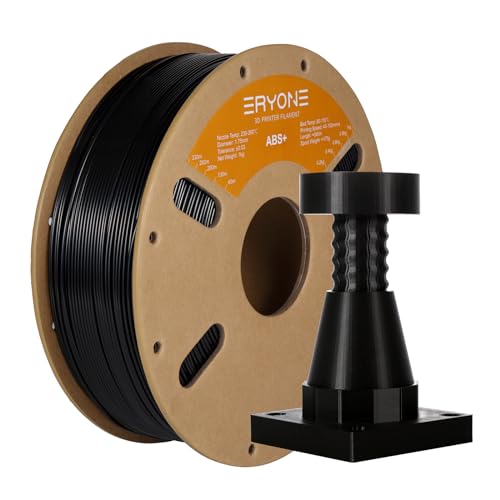 ERYONE ABS Plus Filament 1,75 mm +/- 0,03 mm, ABS Pro ABS+ 3D-Druckerfilament für die meisten FDM 3D-Drucker, 1 kg/Spule, Schwarz von ERYONE