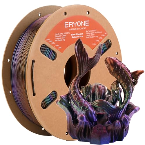 ERYONE Burnt Titanium Rainbow PLA Filament 3D Printer， 1.75mm +/-0.03mm, 1kg(2.2LBS)/Spool, Nebula von ERYONE