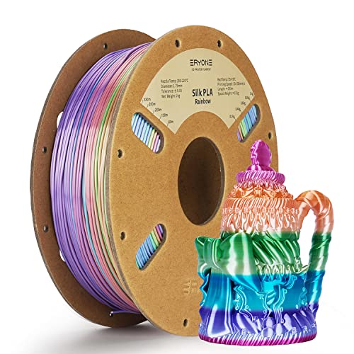 ERYONE Silk Rainobw PLA Filament PLA 1.75mm, 3D-Drucker Silk PLA Filament,+/- 0,03 mm, 1kg / Spule,Candy Rainbow von ERYONE