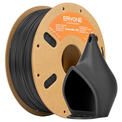 ERYONE Carbon Fiber Filament 1.75mm +/- 0.03mm, 3D Printing Filament, Fit Most FDM Printer, ASA CF Dark Grey, 1kg Spool (2.2LBS) von ERYONE