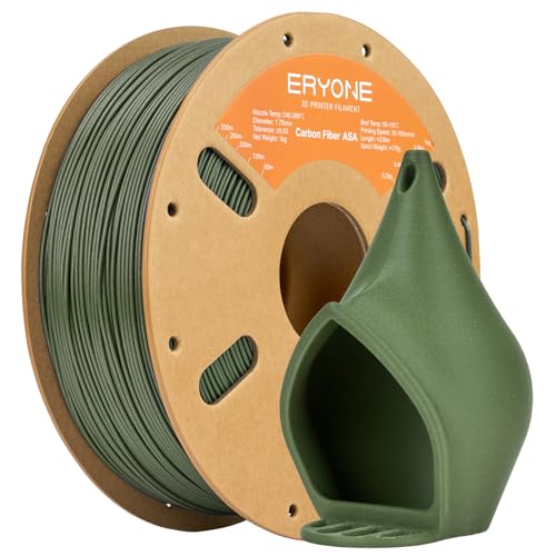 ERYONE Carbon Fiber Filament 1.75mm +/- 0.03mm, 3D Printing Filament, Fit Most FDM Printer, ASA CF Olive Green, 1kg Spool (2.2LBS) von ERYONE