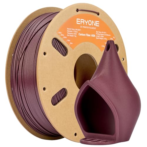 ERYONE Carbon Fiber Filament 1.75mm +/- 0.03mm, 3D Printing Filament, Fit Most FDM Printer, ASA CF Reddish Purple, 1kg Spool (2.2LBS) von ERYONE
