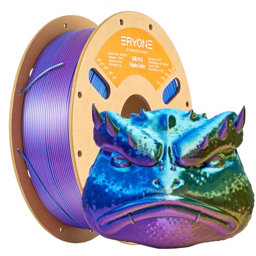 ERYONE Dreifarbiges Seiden PLA Filament 1.75mm,Seidiges Mehrfarbiges PLA-Filament für 3D-Drucker +/- 0,03 mm,Co-Extrusion Seiden PLA Filament 1 kg/Spule, Gold& Blau& Lila ERYONE Dreifarbiges Seiden PLA Filament 1.75mm,Seidiges Mehrfarbiges PLA-Filament für 3D-Drucker +/- 0,03 mm,Co-Extrusion Seiden PLA Filament 1 kg/Spule, Gold& Blau& Lila von ERYONE