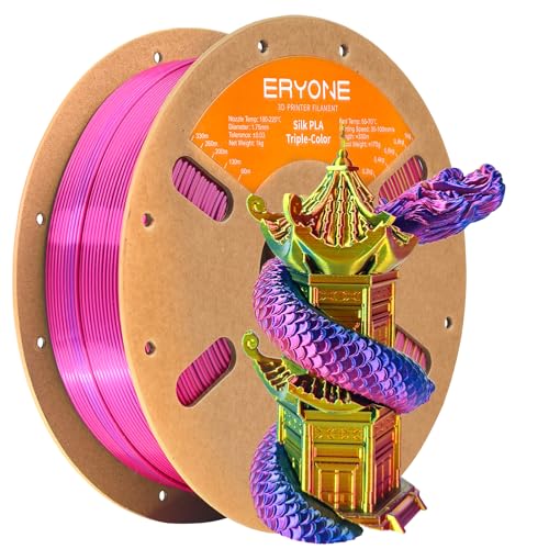 ERYONE Dreifarbiges Seiden PLA Filament 1.75mm,Seidiges Mehrfarbiges PLA-Filament für 3D-Drucker +/- 0,03 mm,Co-Extrusion Seiden PLA Filament 1 kg/Spule, Rot& Gelb& Blau ERYONE Dreifarbiges Seiden PLA Filament 1.75mm,Seidiges Mehrfarbiges PLA-Filament für 3D-Drucker +/- 0,03 mm,Co-Extrusion Seiden PLA Filament 1 kg/Spule, Rot& Gelb& Blau von ERYONE