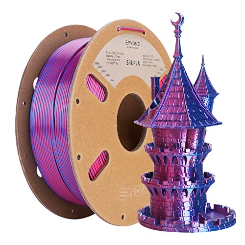 ERYONE Dual Zweifarbig PLA Filament 1.75mm, 3D Drucker Filament 1kg Spule +/- 0,03 mm, Rote und Blaue Seide von ERYONE