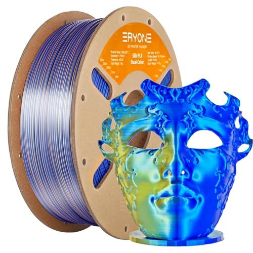 ERYONE Dual Zweifarbig PLA Filament 1.75mm, 3D Drucker Filament 1kg Spule +/- 0,03 mm, Royal Blue and Gold von ERYONE