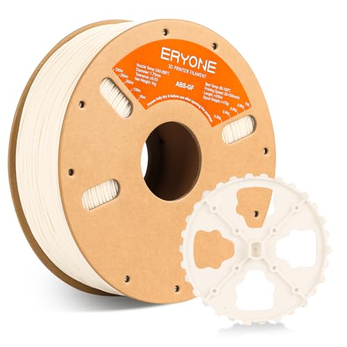 ERYONE Glass Fiber ABS Filament 1.75mm +/- 0.03mm, 3D Printing Filament ABS, 1kg (2.2 lbs)/Spool, White von ERYONE